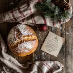 Recipe card with Christmas bread loaf