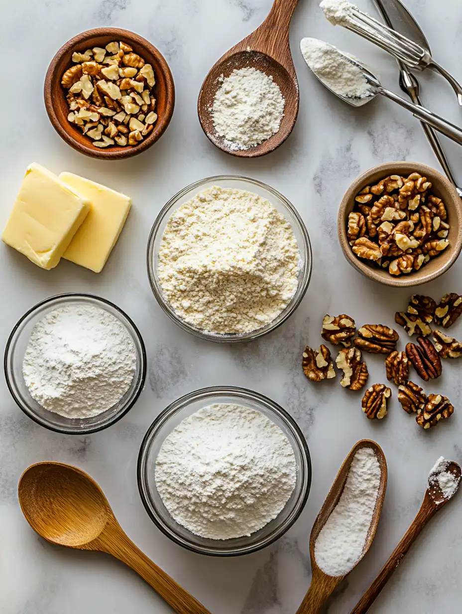 Snowball cookies recipe with powdered sugar coating