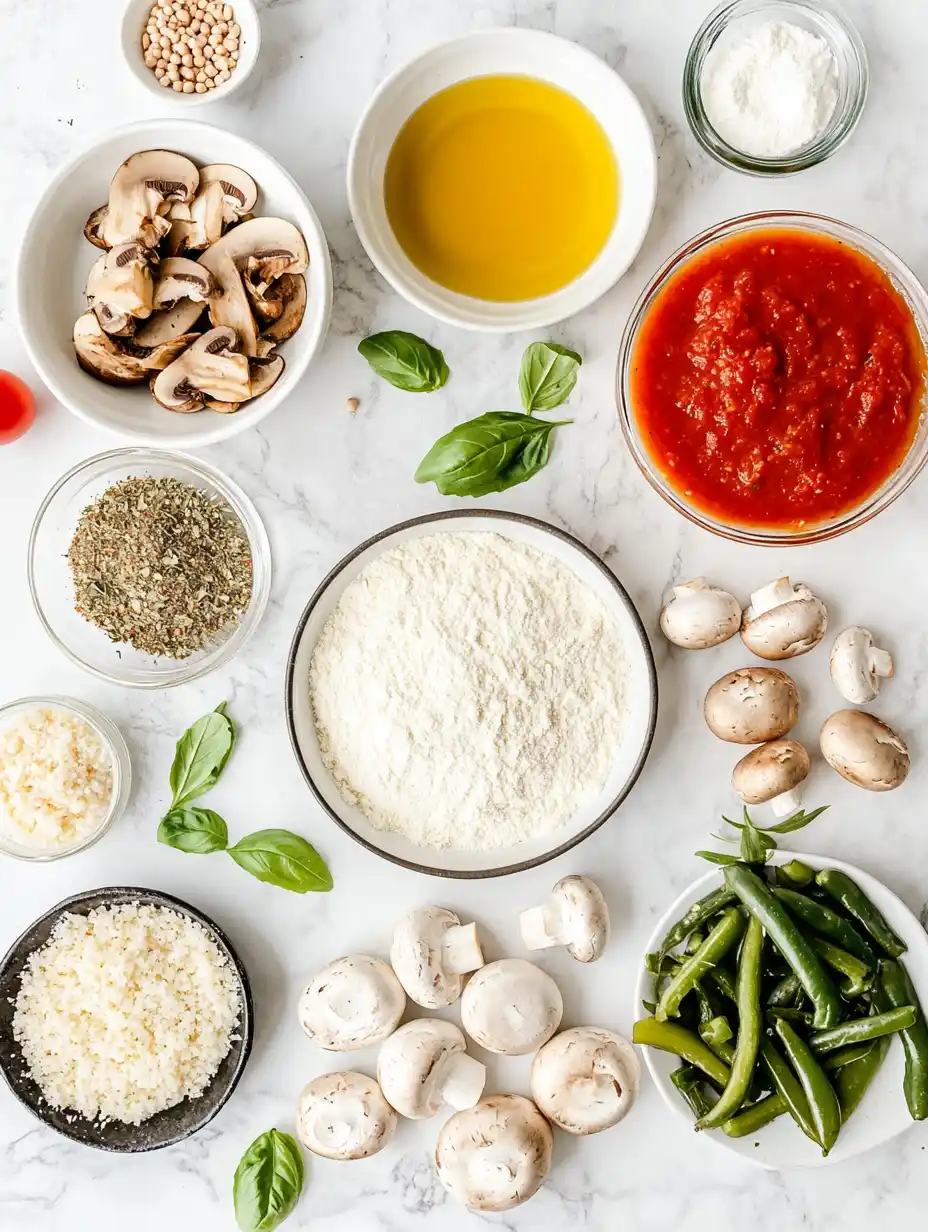 Ingredients for Chicago style deep dish pizza
