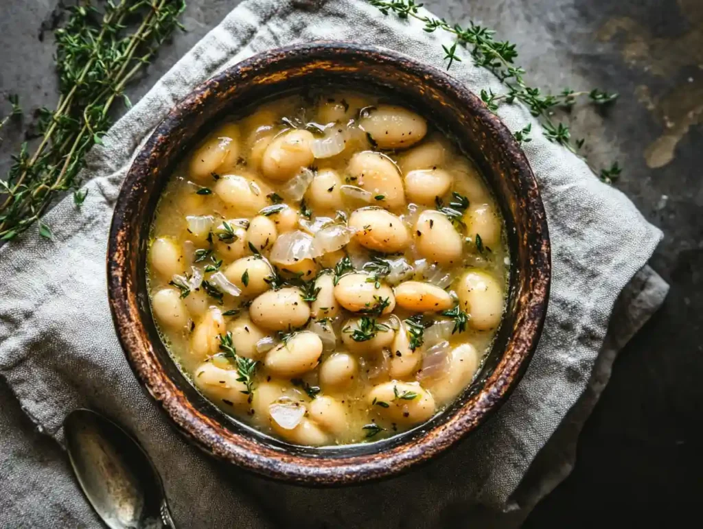 Creamy Butter Beans served in a rustic bowl