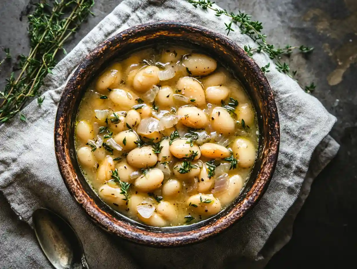 Creamy Butter Beans served in a rustic bowl