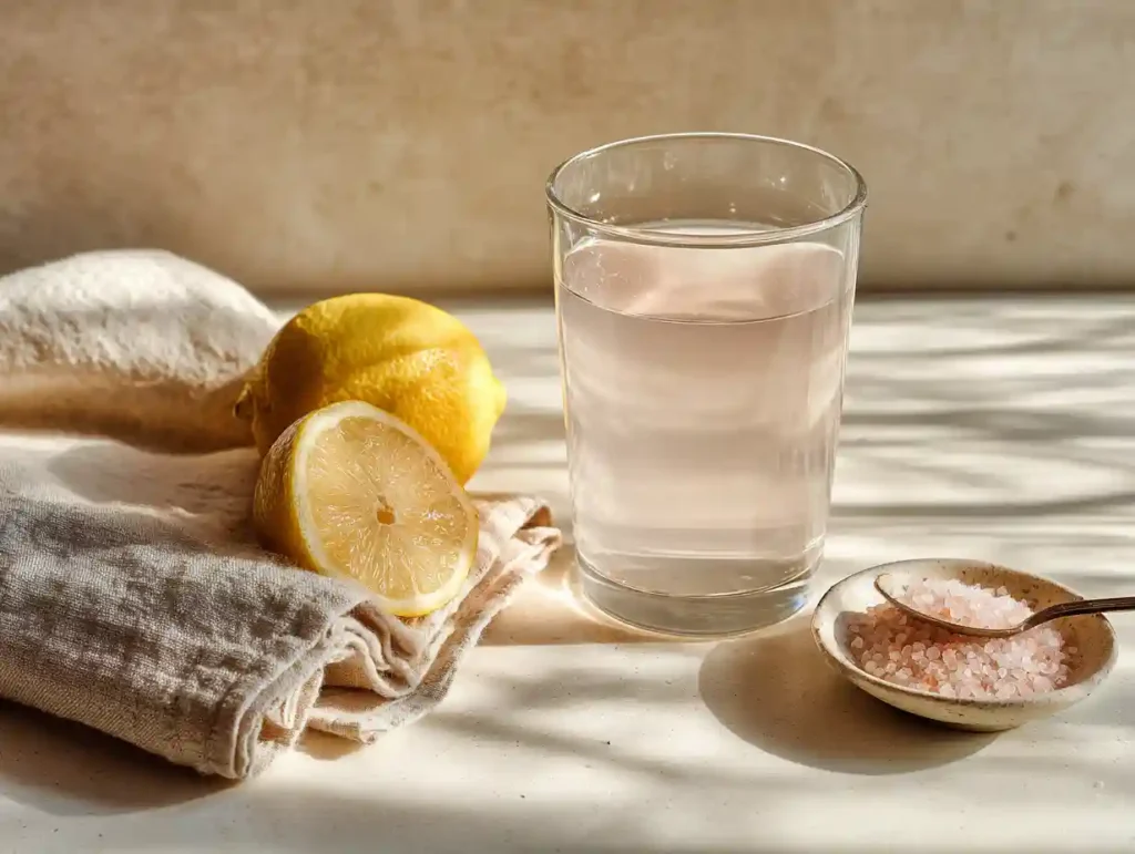 pink salt trick recipe with lemon and Himalayan salt