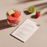 Strawberry margarita recipe card visual