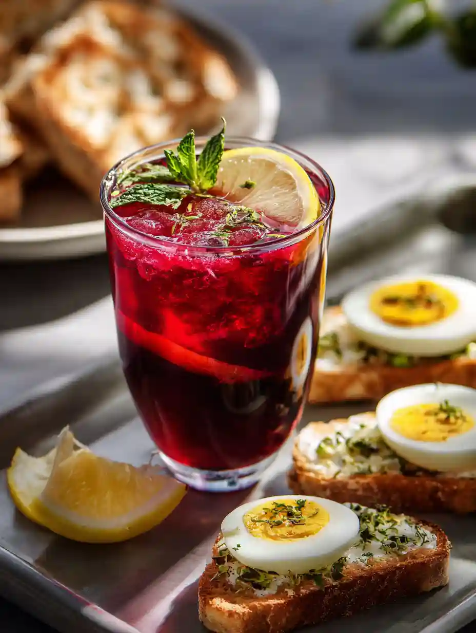 iced bariatric tea served with healthy snacks