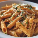 Palomino sauce recipe served with penne, parsley, and Parmesan