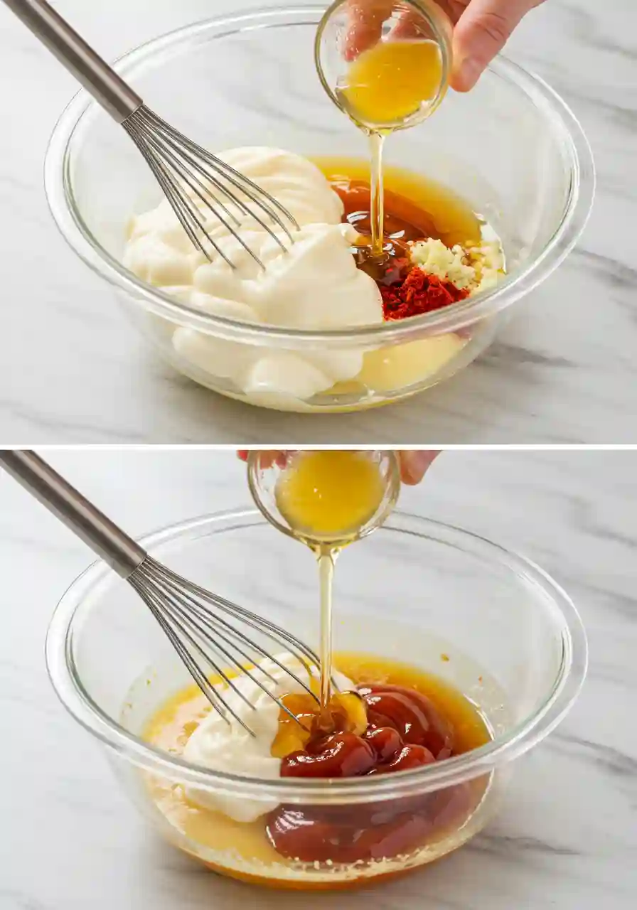 Warlockian Sauce step-by-step preparation in a bowl